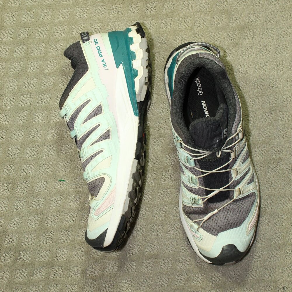 Size 9/9.5- Salomon XA Pro 3D V9 Pink Blue Trail Running Shoes